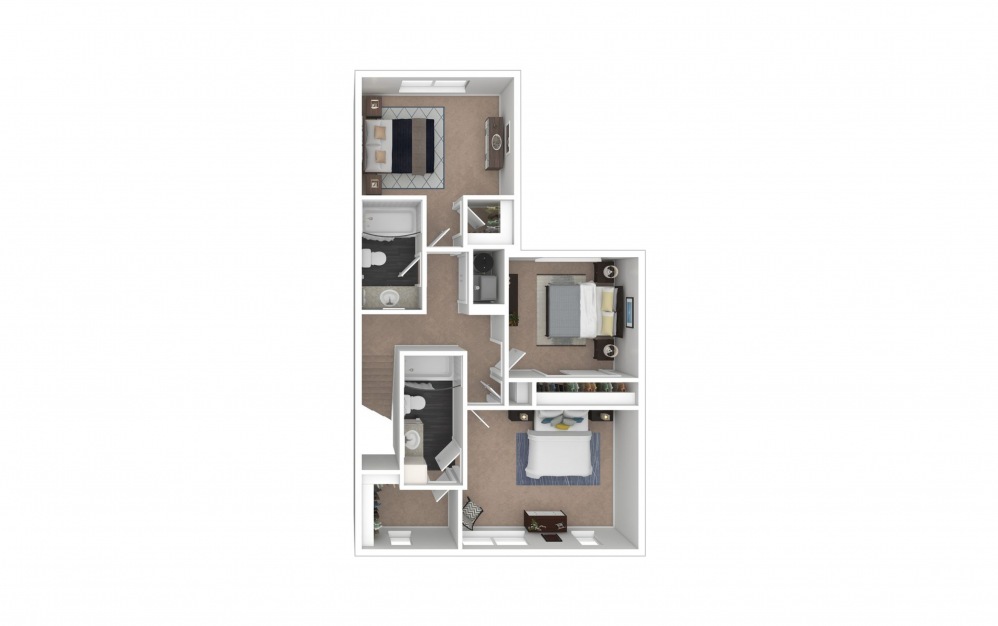 Spencer - 3 bedroom floorplan layout with 2.5 baths and 1349 square feet. (Floor 2)
